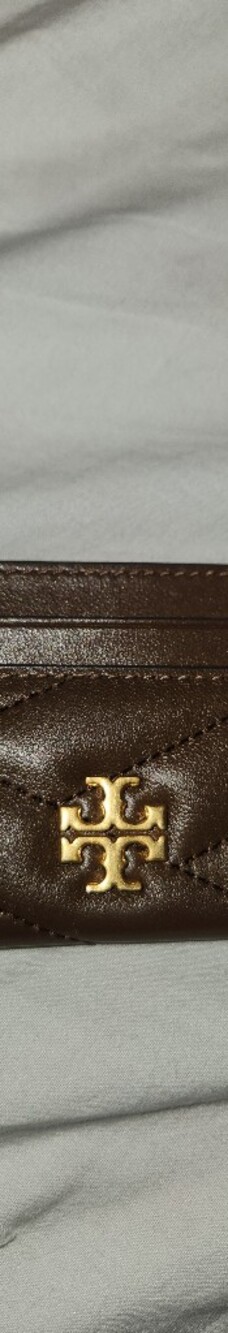 Tory Burch Brown Leather Men’s Card Holder with Gold Logo